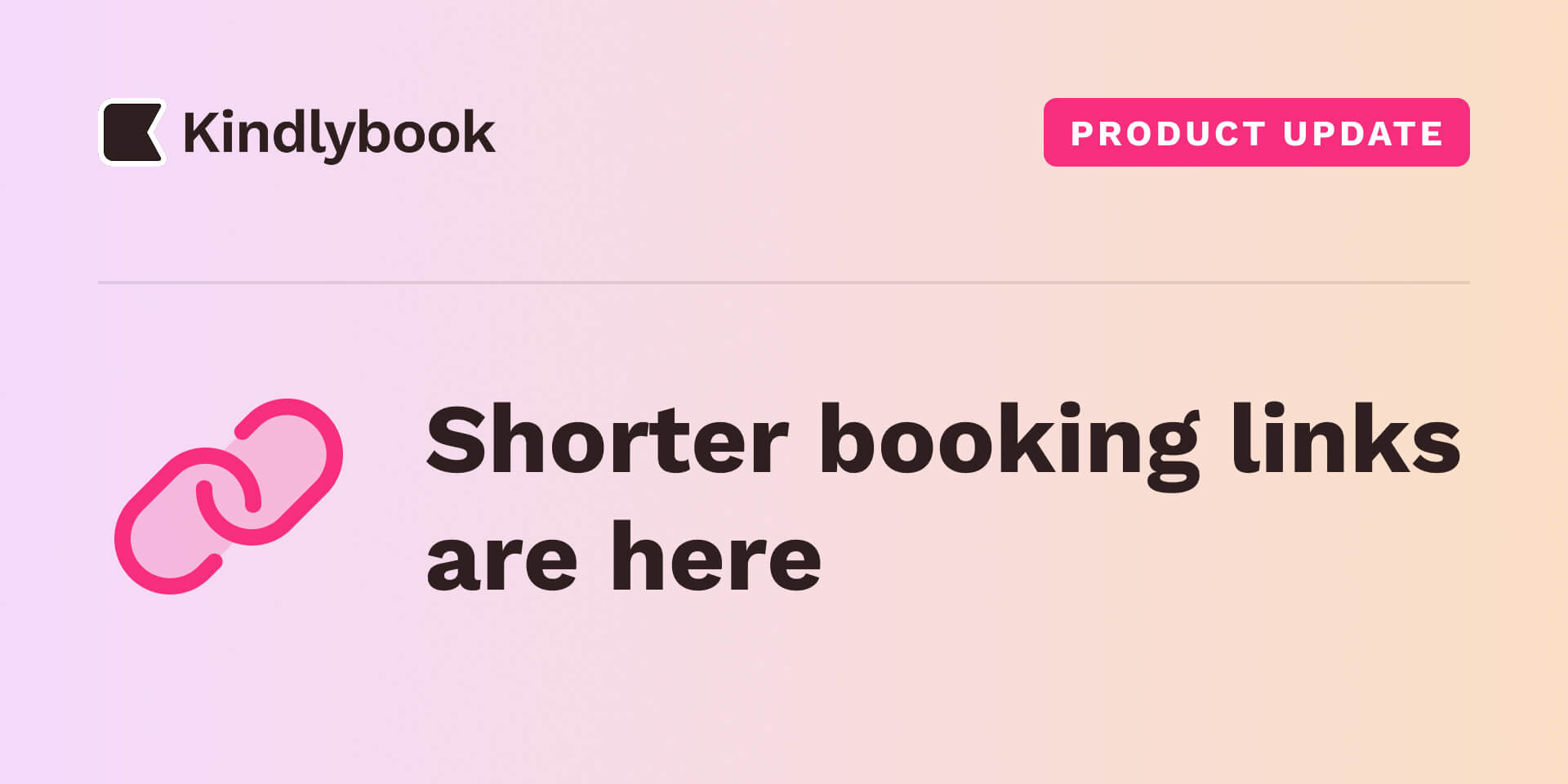 Shorter booking links on Kindlybook